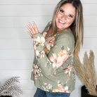 "Clover" Floral Long Sleeve Split Neck-Lola Monroe Boutique