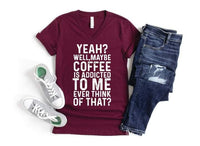 Coffee Is Addicted to Me Graphic V-Neck Tee-Lola Monroe Boutique