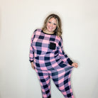 "Comfy" Plaid Lounge Set with Pockets-Lola Monroe Boutique