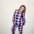 "Comfy" Plaid Lounge Set with Pockets-Lola Monroe Boutique