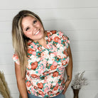 "Constant" Split Neck Cuffed Short Sleeve-Lola Monroe Boutique