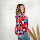 "Copeland" Floral Lizzy 3/4 Sleeve Split Neck-Lola Monroe Boutique