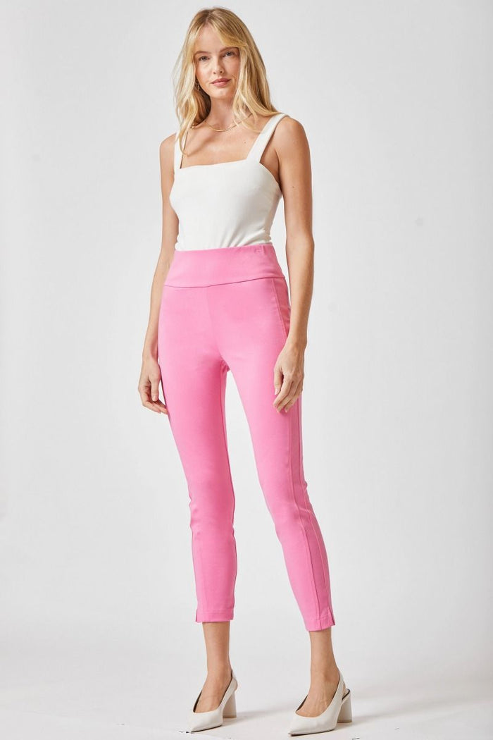 "Copperfield" Pull On Trousers (Dark Pink)-Lola Monroe Boutique