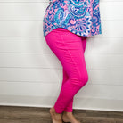 "Copperfield" Pull On Trousers (Hot Pink)-Lola Monroe Boutique