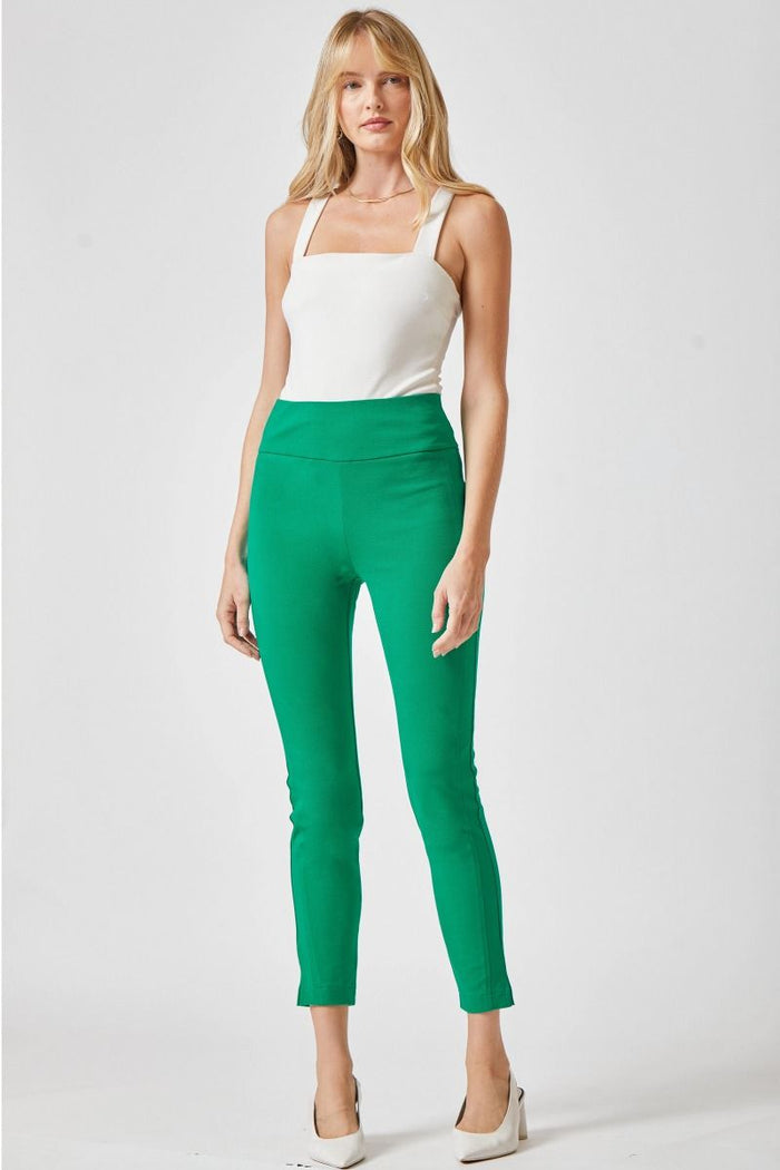 "Copperfield" Pull On Trousers (Kelly Green)-Lola Monroe Boutique