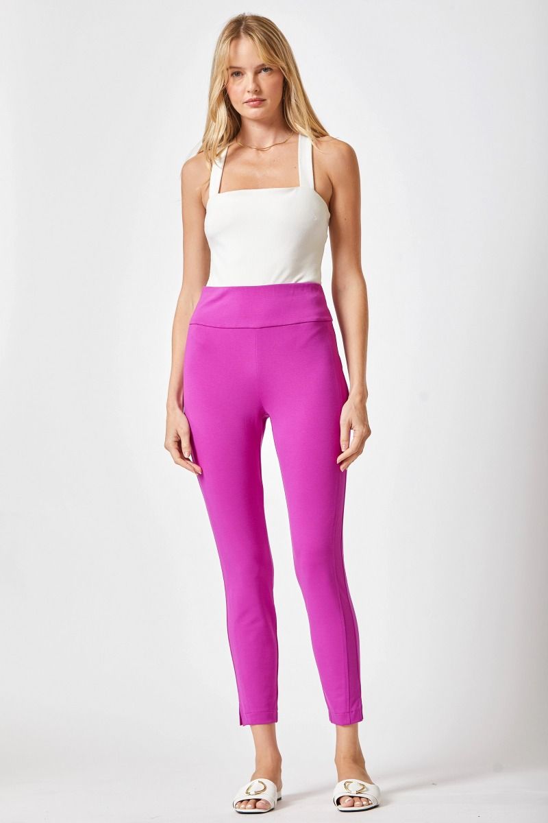 "Copperfield" Pull On Trousers (Spring Magenta)-Lola Monroe Boutique