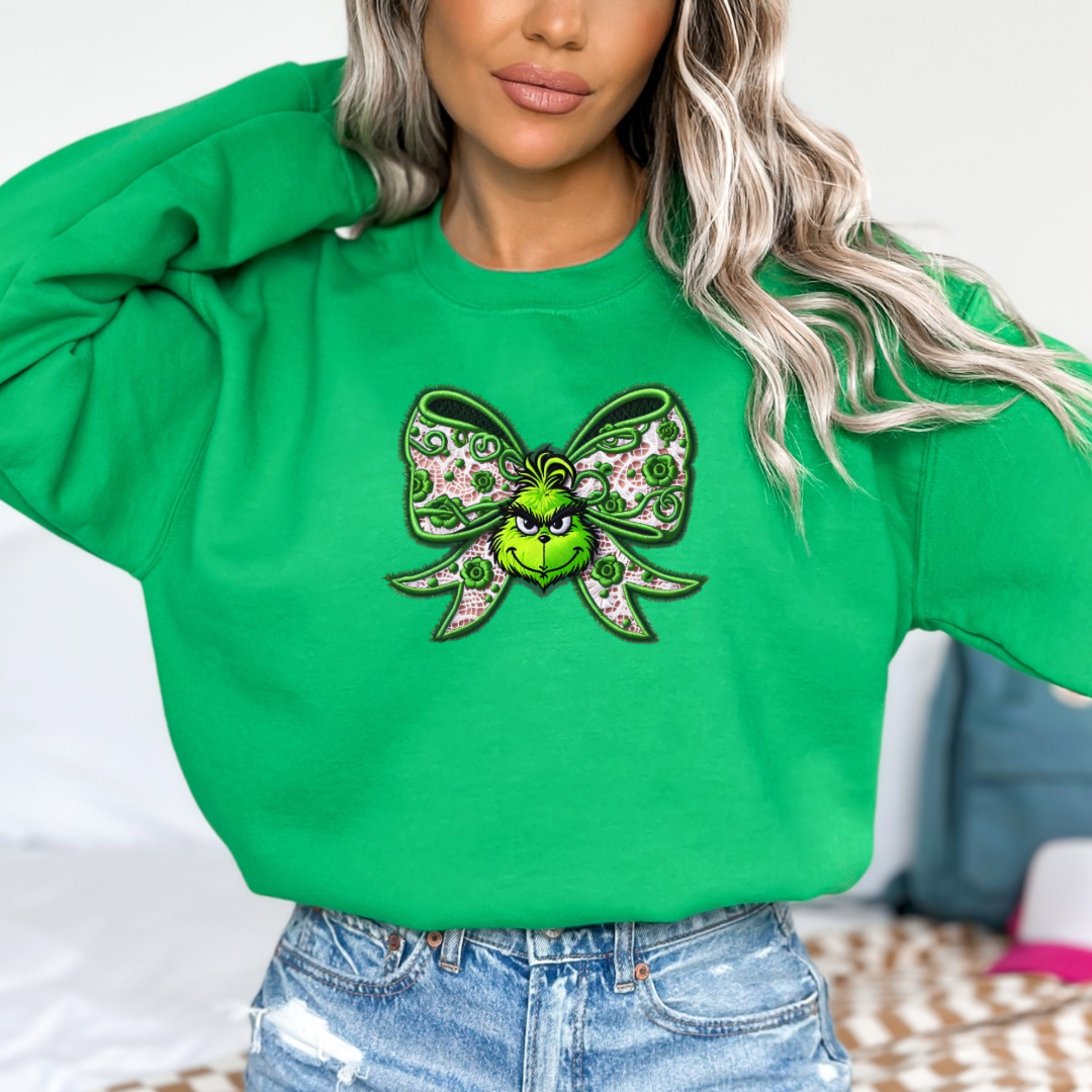 Coquette grinch bow-Lola Monroe Boutique