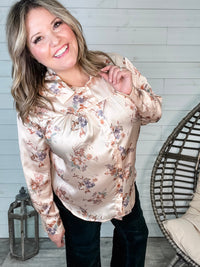 "Corbine" Collared Long Sleeve Button Up Blouse-Lola Monroe Boutique