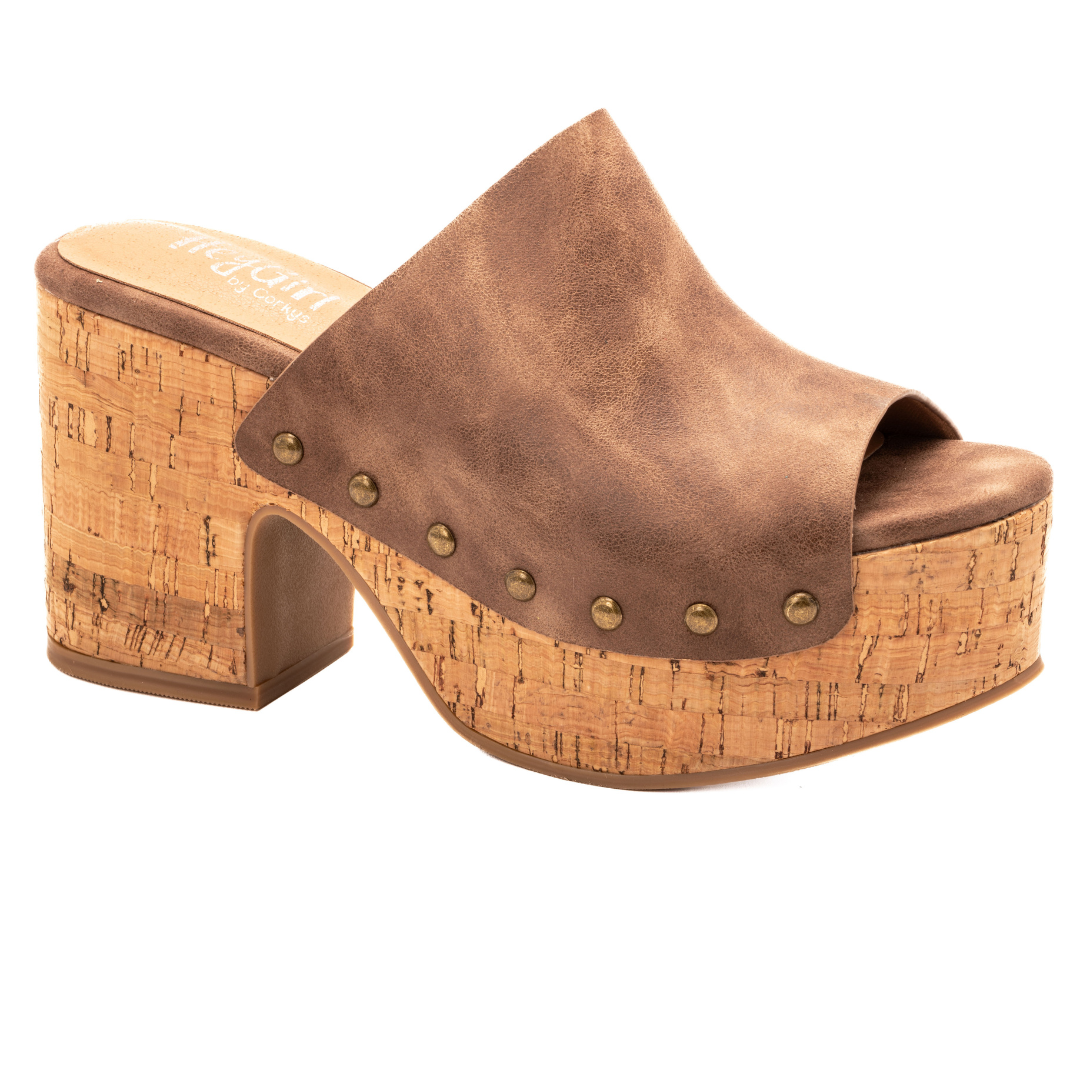 Corkys "Bada Bing" Platform Slip On (Brown Distressed)