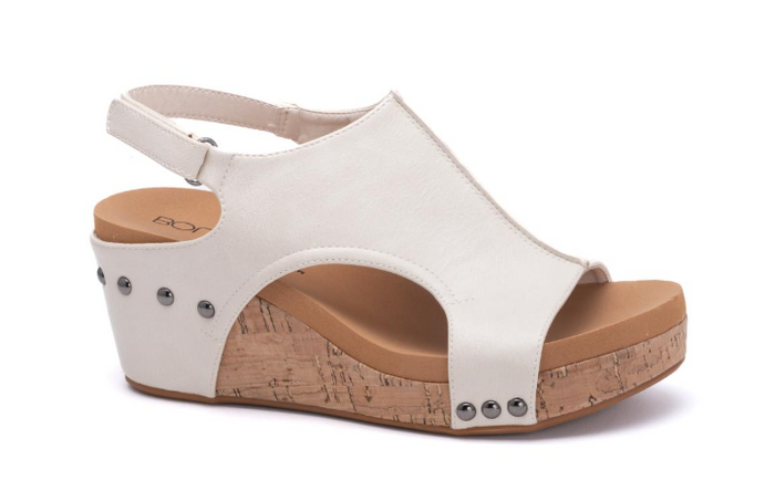 "Carley" Wedge Sandal By Corkys (Cream)-Lola Monroe Boutique