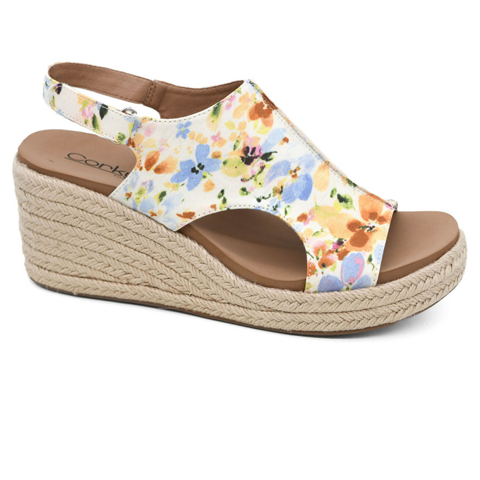 Corkys "Carley" Wedge Sandal (Natural Mini Floral Jute)-Lola Monroe Boutique