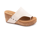 "Flirty" Corky Wedge Sandal (Ivory)-Lola Monroe Boutique