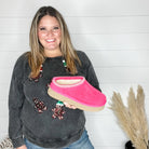 Corkys "Pillow Talk" Sherpa Lined Platform Slip On (Fuchsia)-Lola Monroe Boutique