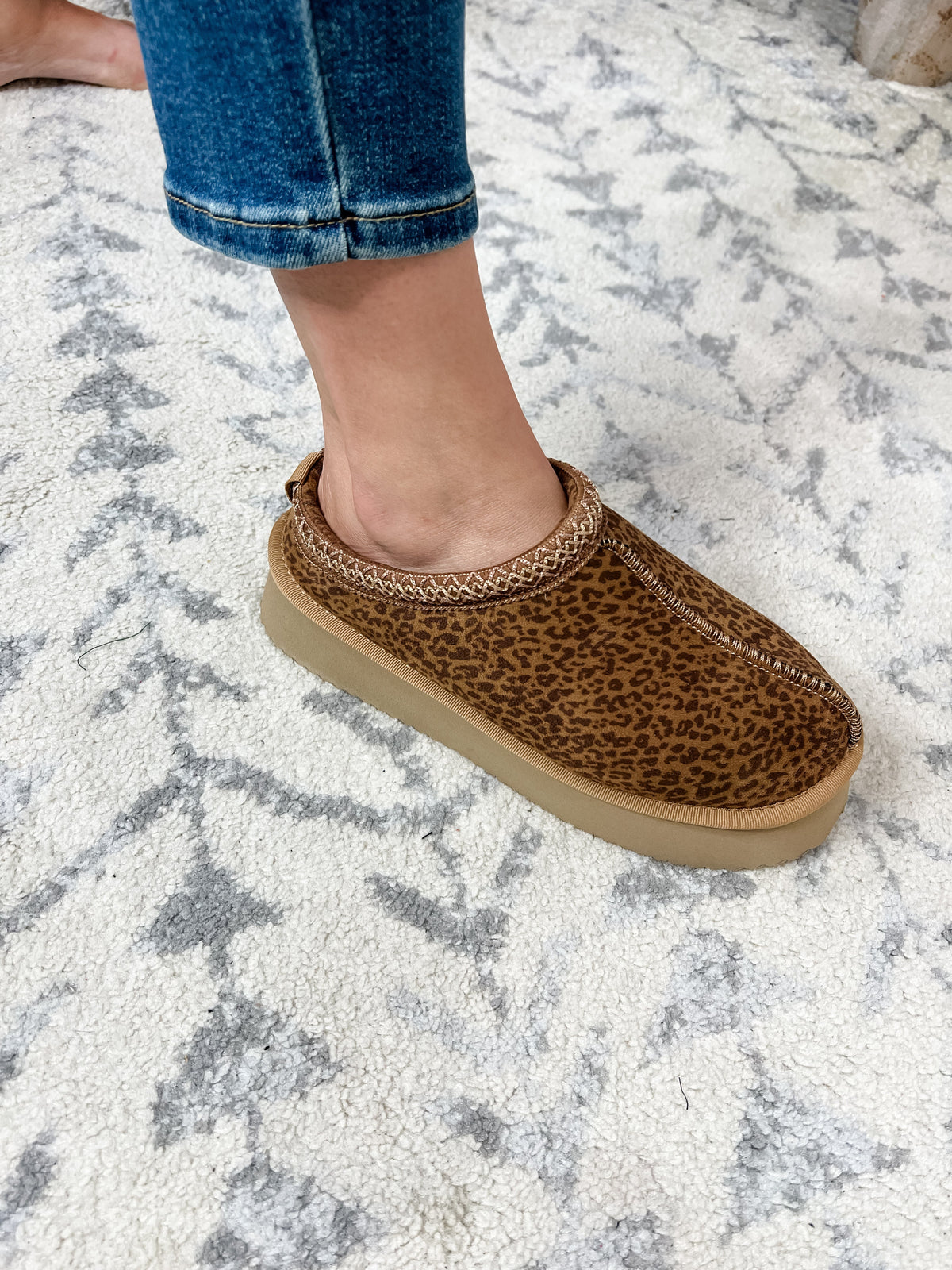 Corkys "Pillow Talk" Sherpa Lined Platform Slip On (Mini Leopard)