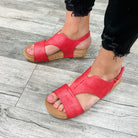 "Refreshing" By Corkys Cork Wedge Sandal (Red)-Lola Monroe Boutique