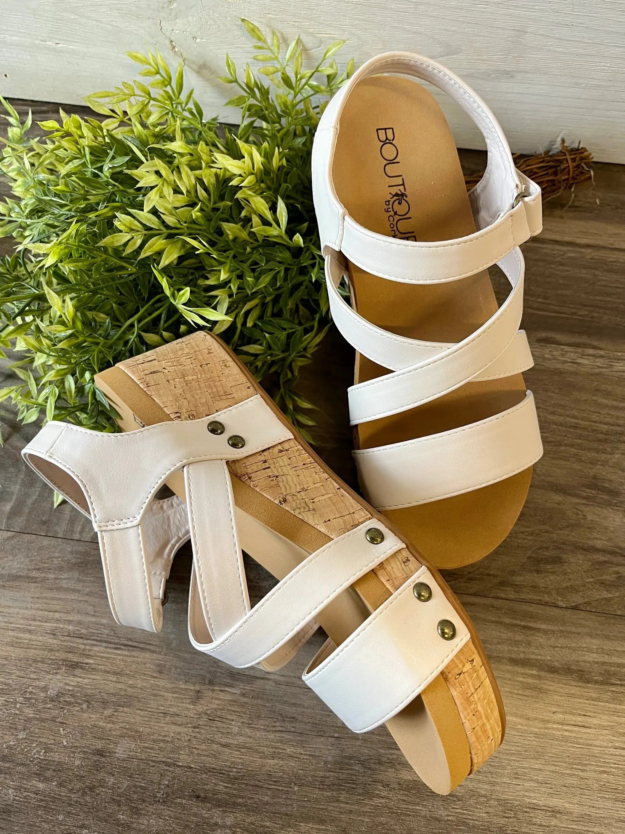 "Sun Down" By Corkys Cork Wedge Sandal (Ivory)-Lola Monroe Boutique