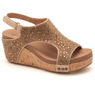 "The Ashley" Rhinestone Corky Wedge Sandal (Gold)-Lola Monroe Boutique