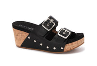 Corkys "Twinkie" Corky Wedge Sandal (Black)