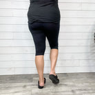 Cotton Capri Leggings ( Black and Charcoal)-Lola Monroe Boutique