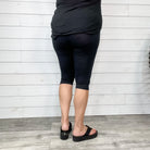 Cotton Capri Leggings ( Black and Charcoal)-Lola Monroe Boutique