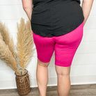 Cotton No Chub Rub Bike Shorts with Pockets (Magenta)-Lola Monroe Boutique