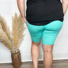 Cotton No Chub Rub Bike Shorts with Pockets (Mint)-Lola Monroe Boutique