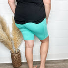 Cotton No Chub Rub Bike Shorts with Pockets (Mint)-Lola Monroe Boutique