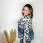 "Couldn't Help It" Animal Print 3/4 Sleeve V Neck-Lola Monroe Boutique