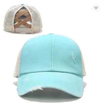 Criss Cross Ponytail Hat (Multiple Colors)