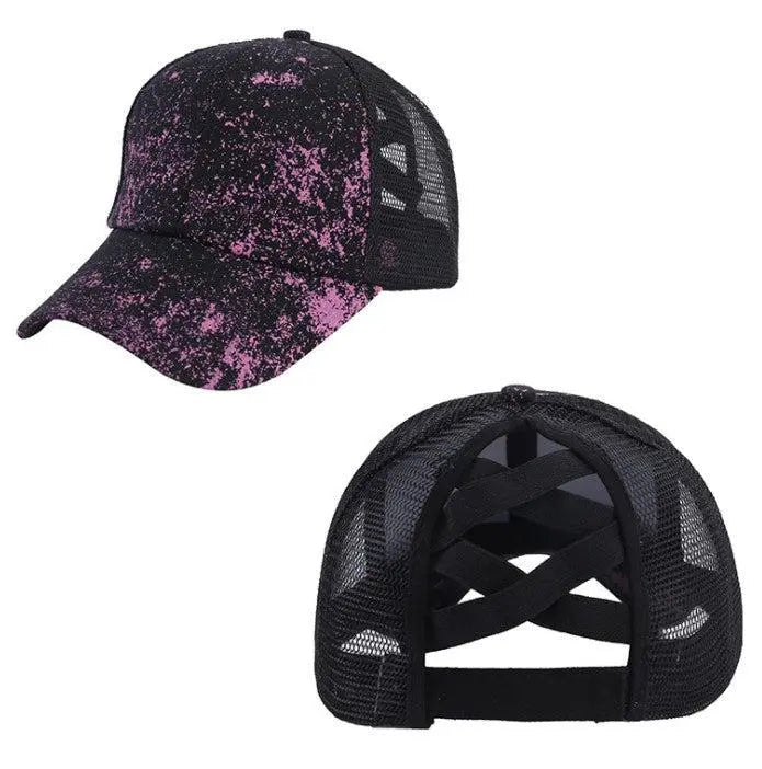 Criss Cross Ponytail Hat (Multiple Colors)