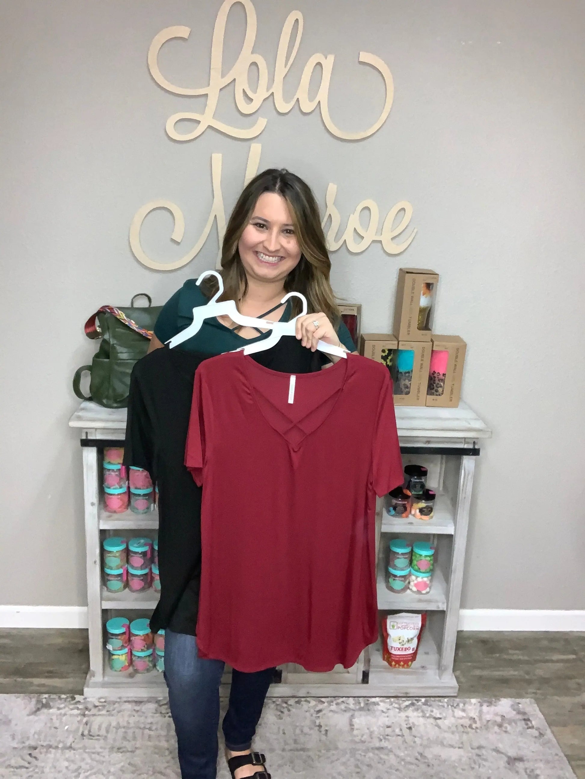 Criss Cross Short Sleeve Top (Multiple Colors)