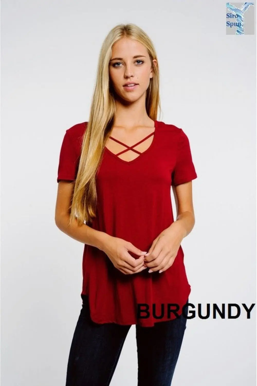Criss Cross Short Sleeve Top (Multiple Colors)
