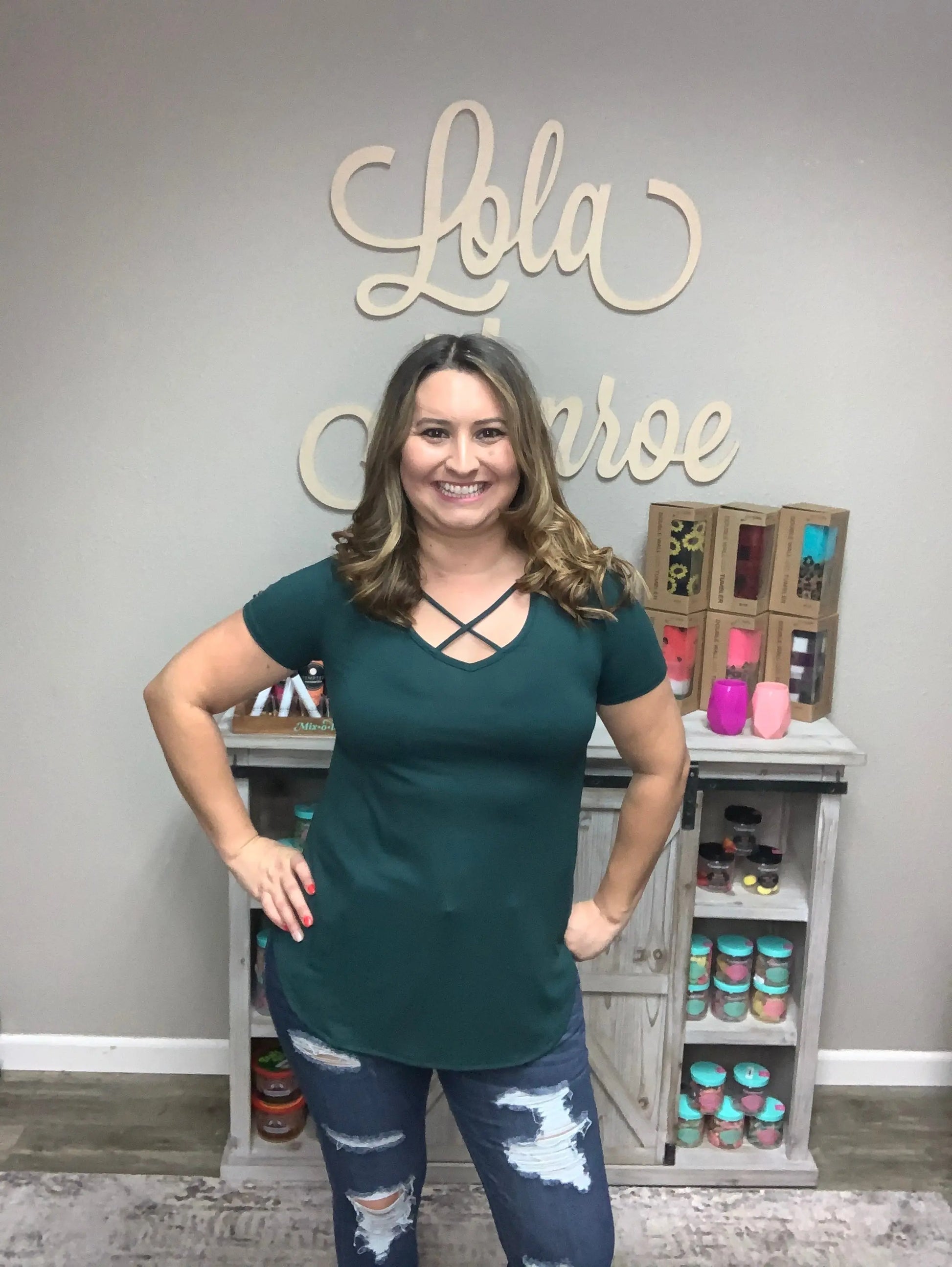 Criss Cross Short Sleeve Top (Multiple Colors)