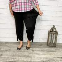 Cropped Pant with Ankle Tie Detail-Lola Monroe Boutique