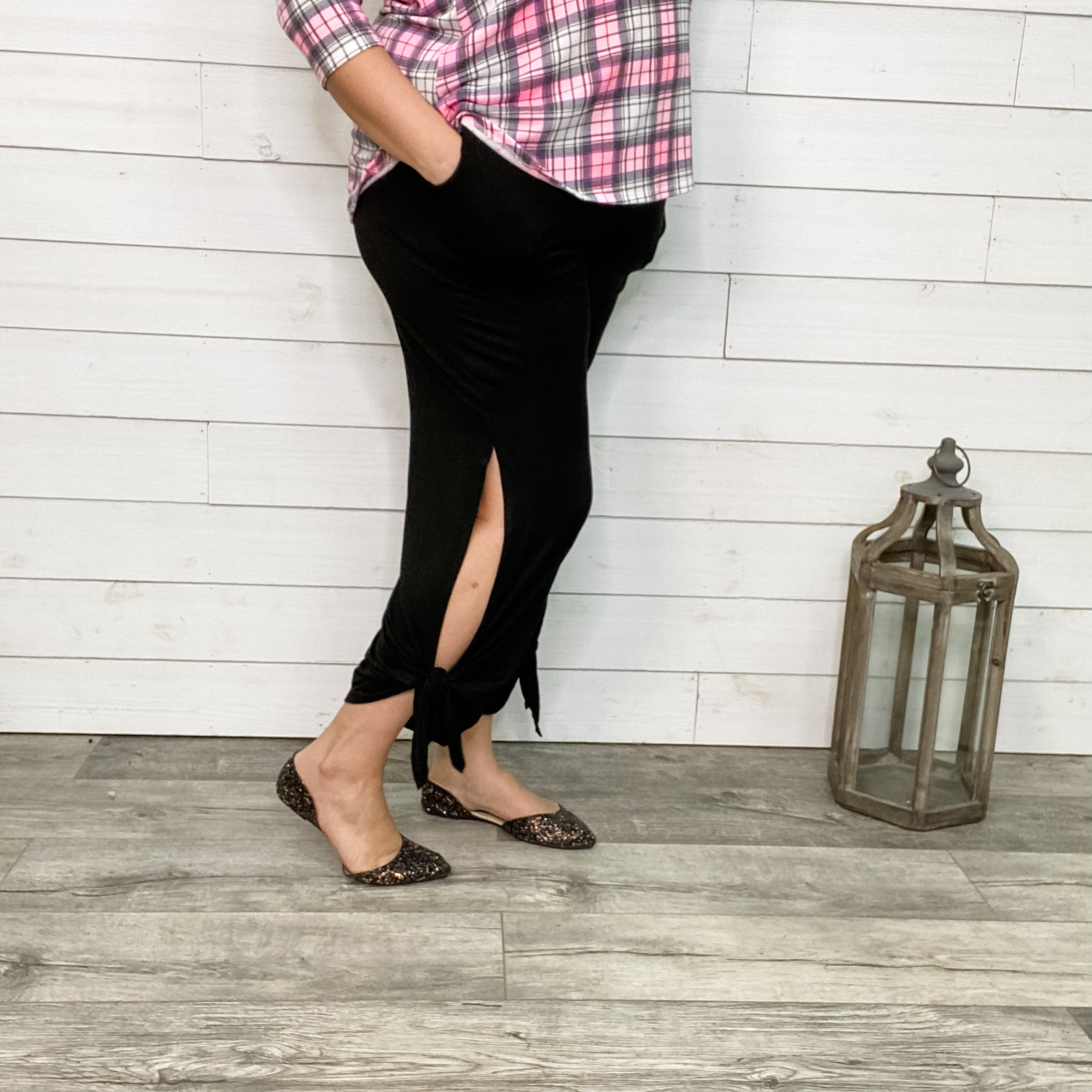 Cropped Pant with Ankle Tie Detail-Lola Monroe Boutique