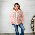 "Crosby" Lace Collared Button Up (Peach)-Lola Monroe Boutique