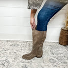 "Crystal" By Very G Faux Suede Wide Calf Boot (Taupe)-Lola Monroe Boutique