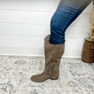 "Crystal" By Very G Faux Suede Wide Calf Boot (Taupe)-Lola Monroe Boutique