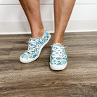 Custom Sneakers (Blue Floral)-Lola Monroe Boutique