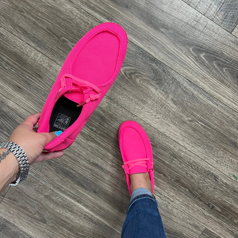 Custom Sneakers "Dude" Dupe (Hot Pink)-Lola Monroe Boutique