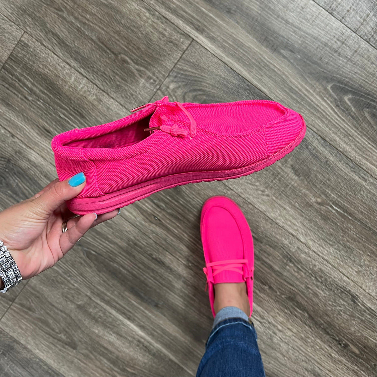 Custom Sneakers "Dude" Dupe (Hot Pink)-Lola Monroe Boutique