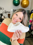 Custom Sneakers (White with Cream Heel)-Lola Monroe Boutique