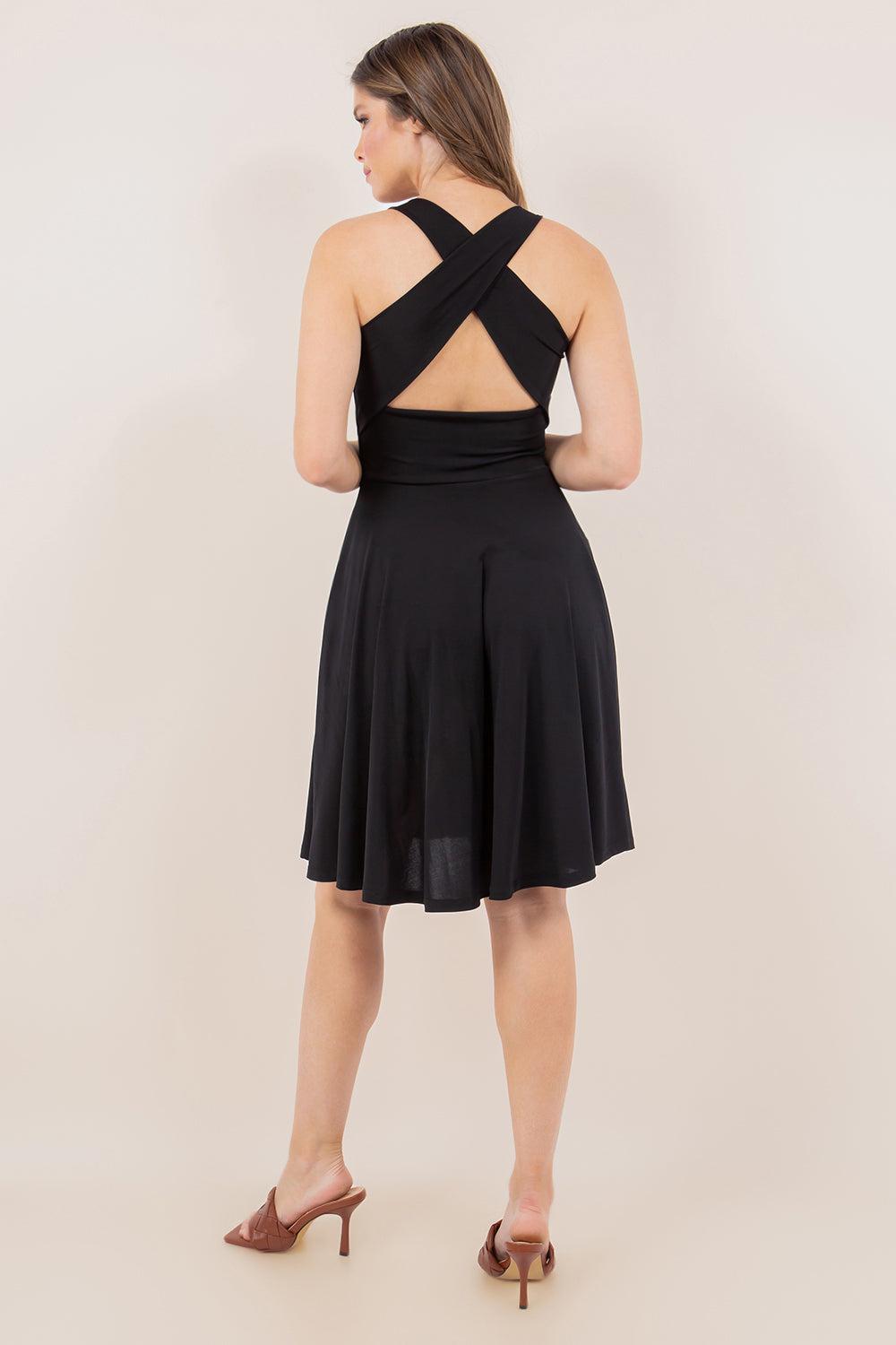 "Darby" Criss Cross Back Dress with Built in Bra-Lola Monroe Boutique