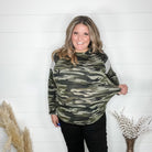 "Dare Me" Long Sleeve Camo and Sequin Accent-Lola Monroe Boutique