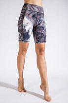 Dark Tie Dye Bike Shorts with Pockets-Lola Monroe Boutique