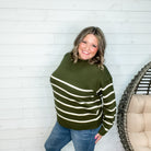 "Darlene" Long Sleeve Round Neck Stripe Sweater-Lola Monroe Boutique