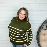 "Darlene" Long Sleeve Round Neck Stripe Sweater-Lola Monroe Boutique