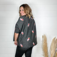 "Deceptive" Floral Embroidered Short Sleeve Dolman with Cuff and Collar (Multiple Options)