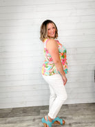 "Destined To Be" Floral Sleeveless Split Neck-Lola Monroe Boutique