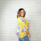 "Detour" Floral Bell Sleeve U Neck-Lola Monroe Boutique